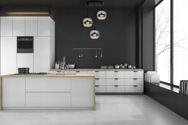 ELEGANT HÆNGELAMPE, GLASLAMPE, KROM LED