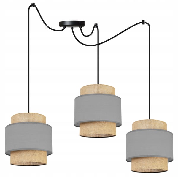 Hængende lampe, loftslysekrone, lampeskærm, boho juta