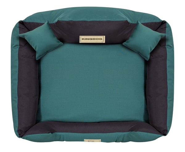 Hundeseng kennel KINGDOG MM43 100x75 cm personaliseret aftagelig antiskrid grøn