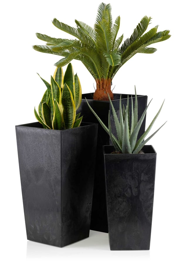 Porto sort betonblomkruka h46x25x25 cm