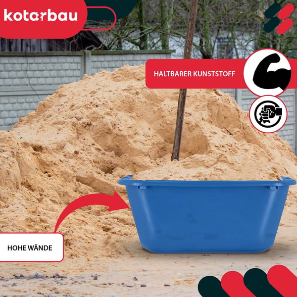 KOTARBAU® Rektangulär trädgårdscontainer Murbrukscontainer 55 l Blå Set om 3
