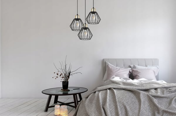Hængelampe, loftslysekrone, trådskærm, LED