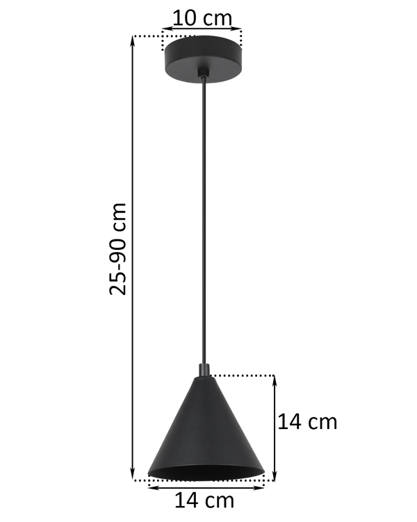SOHO HÄNGLAMPA SVART 1-PLATT 14CM E14