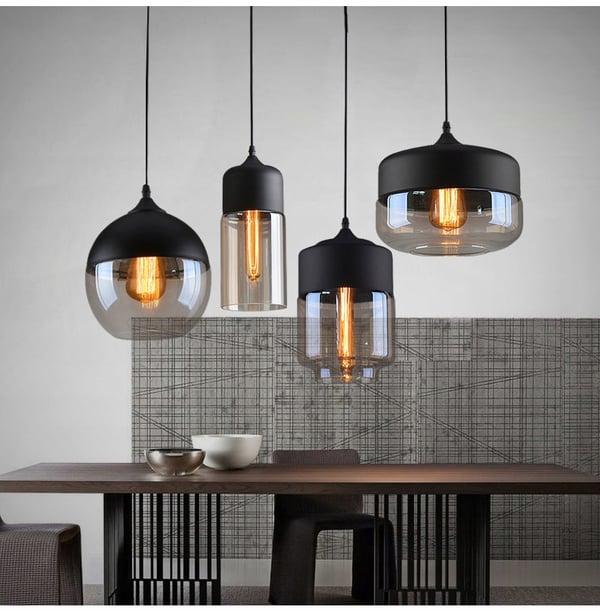 HÆNGENDE LOFTSLAMPE, GLASPLAFON, LED-LAMPE