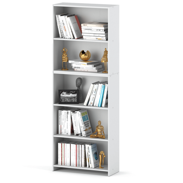 Hvid kontorreol 70 CM med 5 hylder Binders Legetøj Loft
