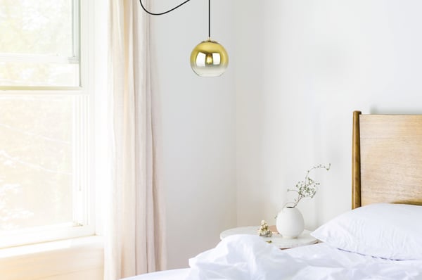 HÆNGELAMPE, LOFTKRONE, GYLDEN LAMPESKÆRM, 15 CM