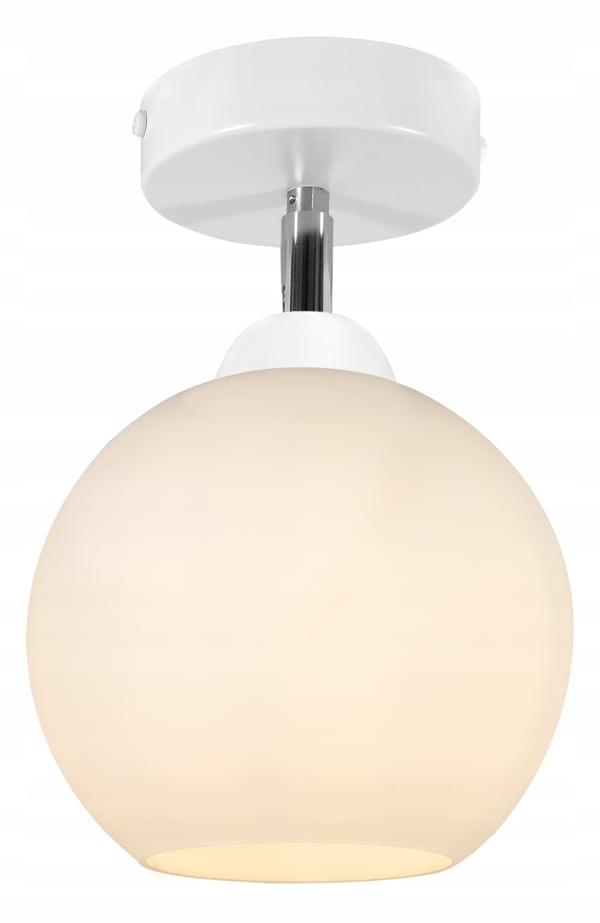 KLASSISK LOFTLAMPE HVID KUGLET LED LAMPESKÆRM