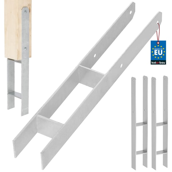 Kotarbau® H-pilarijalusta upotukseen, kannatin, sinkitty teräsankkuri, 70 MM, 2 kpl:n sarja