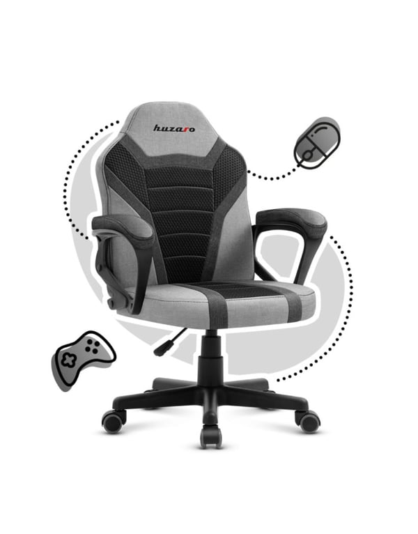 Huzaro Ranger 1.0 Grå Mesh Gamingstol för Barn