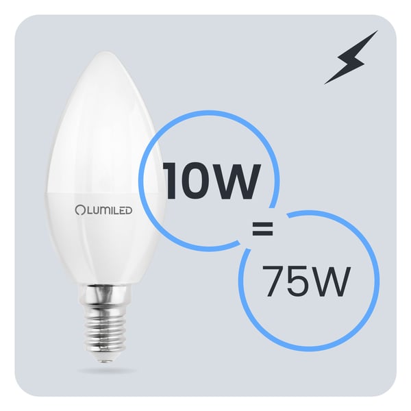 6x LED-pære E14 Stearinlys B35 10W = 75W 1100lm 4000K Neutral 180° LUMILED