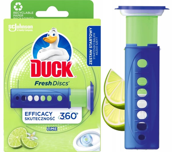 Duck Fresh Discs Lime - WC-geelilevy 36ml + Levitin