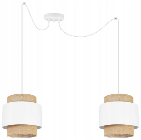 Hængende lampe, loftslysekrone, lampeskærm, boho juta