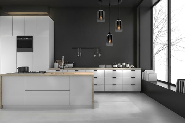 MODERNE ELEGANT HÆNGELAMPE MED GLASSKÆRM