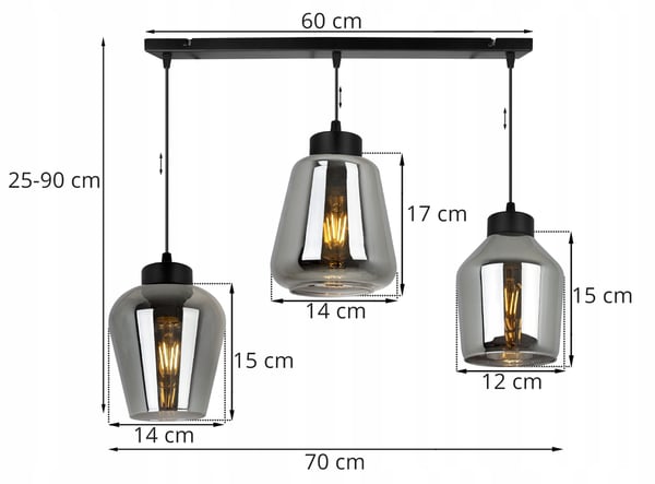 MODERNE ELEGANT HÆNGELAMPE MED GLASSKÆRM