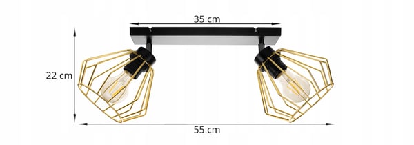 Lofthængende lampe med gylden LED-loftlampe