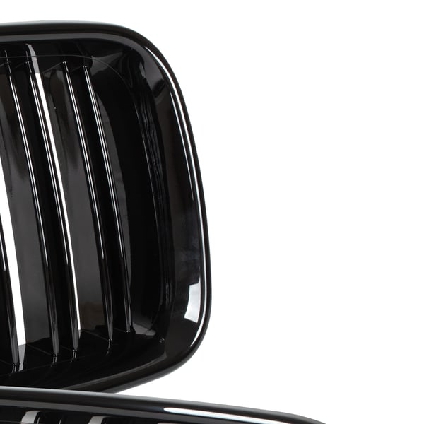 BMW 3 E36 91-96 gitter mellem forlygterne (nyrerne) venstre + højre sæt SORT GLOSSY DOBBELT BAR
