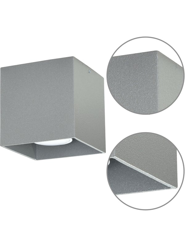 Stilfuld firkantet loftslampe i aluminium