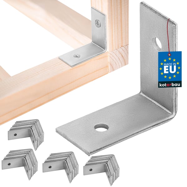 Kotarbau® Kirvesmiehen kulmaliitin ruostumatonta terästä sinkittyä 30 x 30 x 15 mm 50 kpl:n sarja