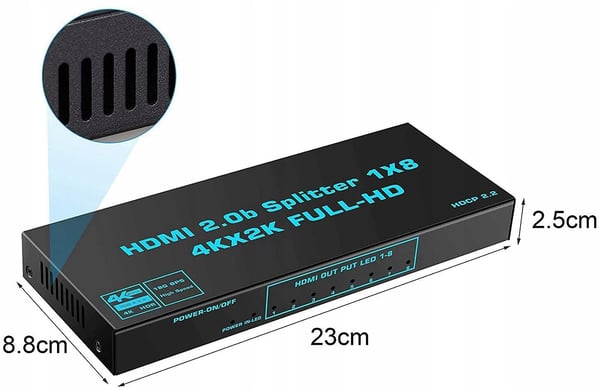 HDMI 2.0 SPLITTER 1x8 ULTRAHD SPLITTER HDCP 2.2