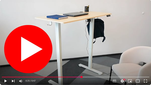 Elektrisk computerbord, automatisk, justerbart, hvidt, 120x60 højt