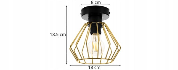 Lofthængende lampe med gylden LED-loftlampe