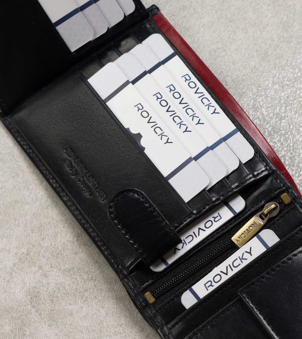 Herrplånbok N992-RVT Svart+Röd