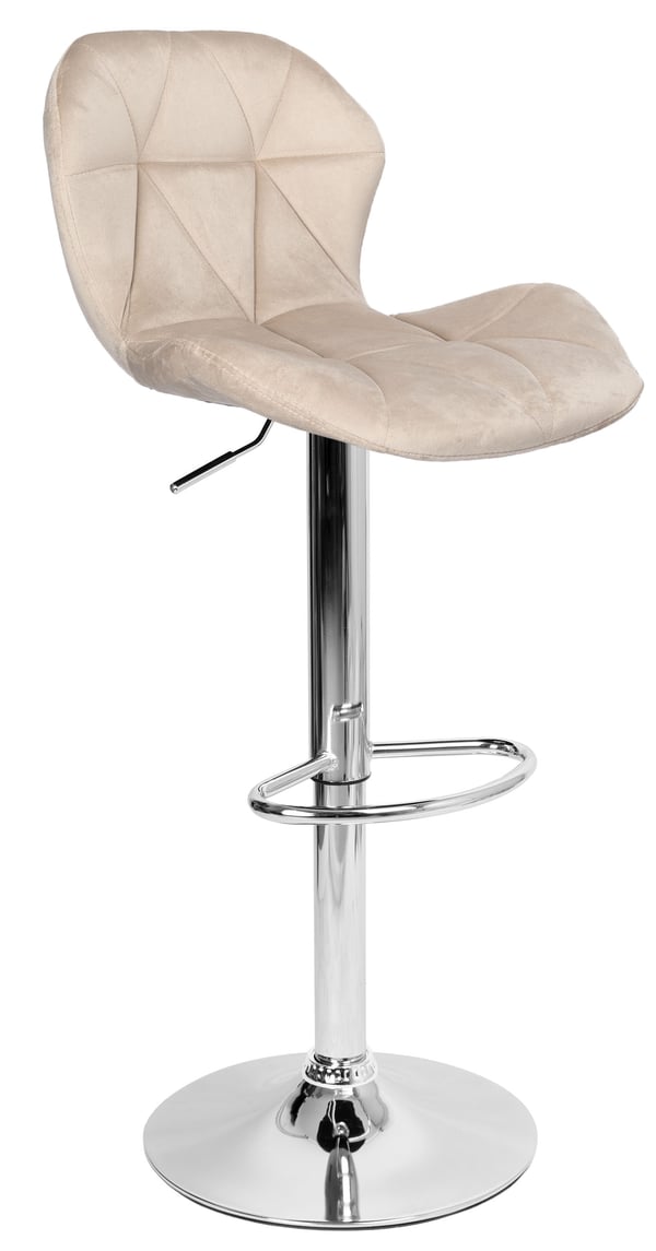 Gordon kromad barstol, beige sammet