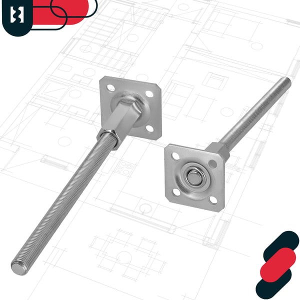 KOTARBAU® Vertikalt justerbart stålstolpankare för paviljonger 80 x 330 mm 4-pack