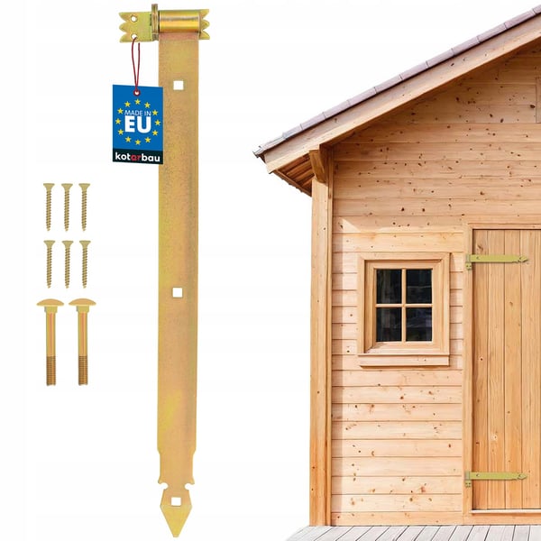 KOTARBAU® Gångjärn 600 mm guldförzinkat stål garagedörr paviljong