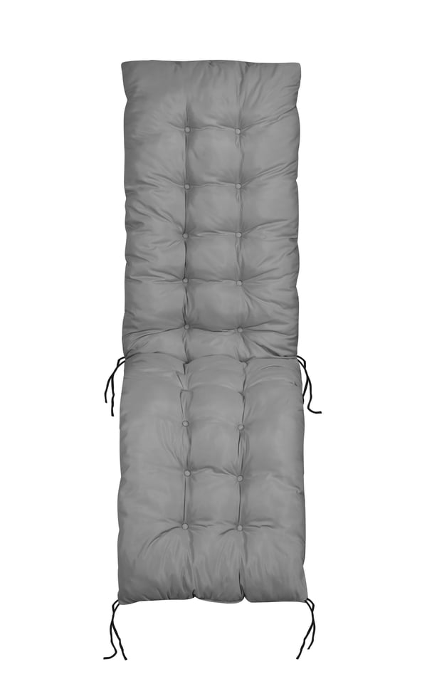 Havepude 165x50 cm til liggestol grå