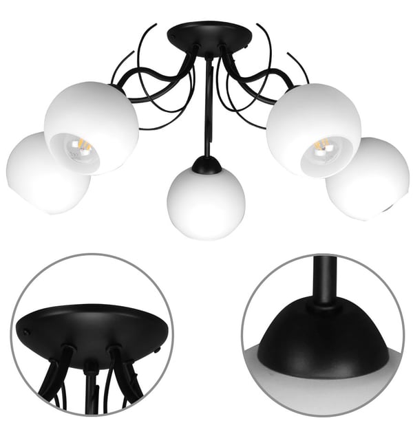 Loftlampe med glasskærme klassisk E27