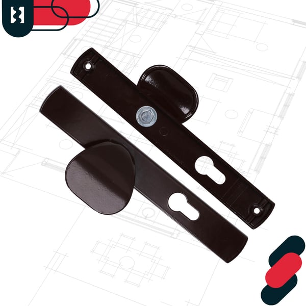 Kahva portin oveen, pitkä kahva, alumiini, ruskea, 72 mm