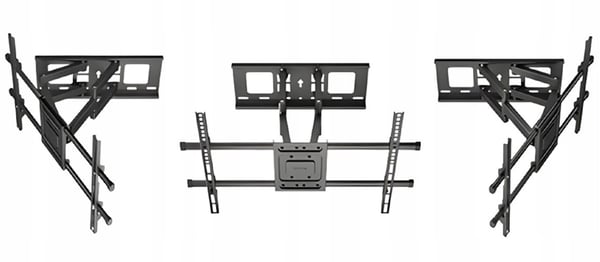 Maclean TV-teline, max VESA 600x400, 32-85", 60kg, pystysuora ja vaakasuora kulman säätö, profiili 65-390mm, musta, MC-789