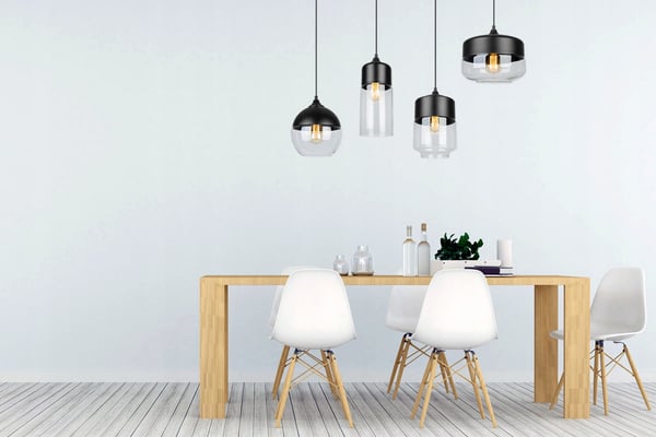 HÆNGENDE LOFTSLAMPE, GLASPLAFON, LED-LAMPE