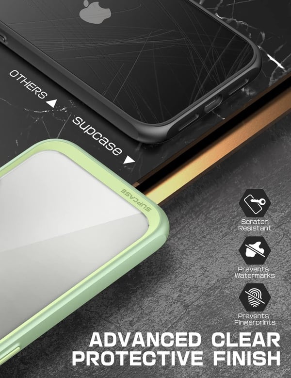 Supcase iPhone 13 Pro-skal Grönt silikon Transparent Förstärkt Solid