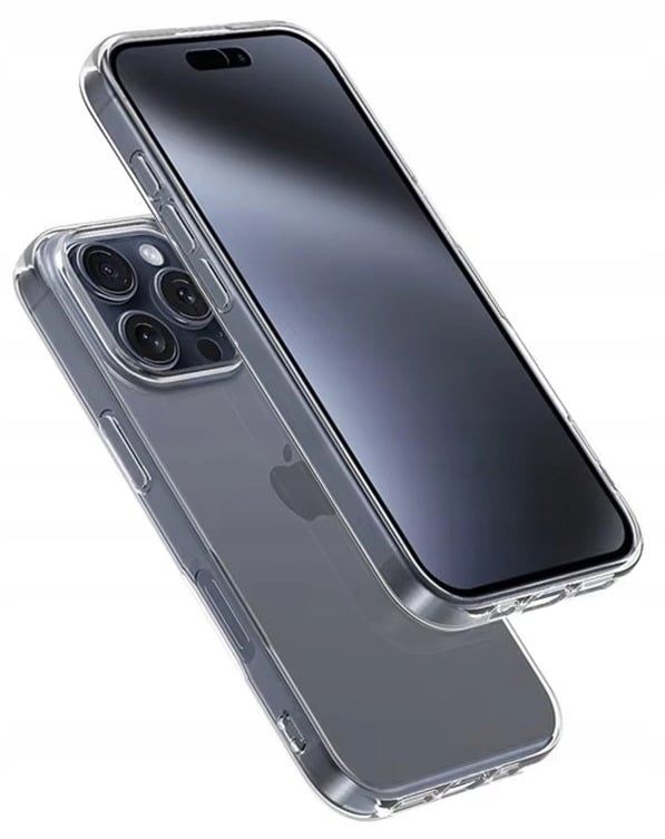 Apple iPhone 16 Pro -suojakuori, paksu hyytelökotelo (2 mm), läpinäkyvä