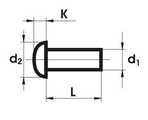 Täysalumiininen niitti kuulapäällä 4.0*8 MM - 954 4*8 PLK
