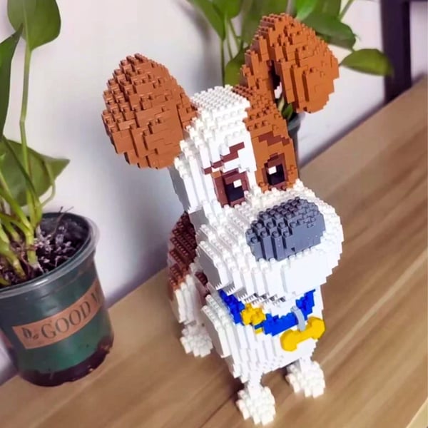 Jack Russell hund byggklossar byggset 7100 delar