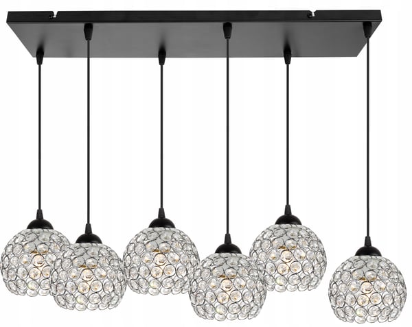 Kromhængende lampe med LED-krystal til loftet