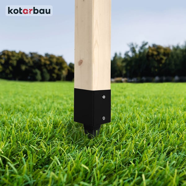 KOTARBAU® Stålstolpefäste för pergolor och paviljonger 71x71x750 mm svart 2-pack