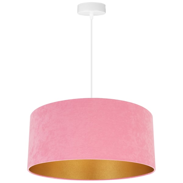 HÆNGENDE LAMPE LOFTSKRONE GYLDEN FLØJLSSKÆRM
