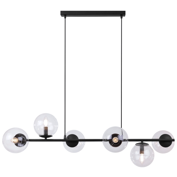 SIENA SORT HÆNGELAMPE 6 FLAD KLAR LAMPE E14