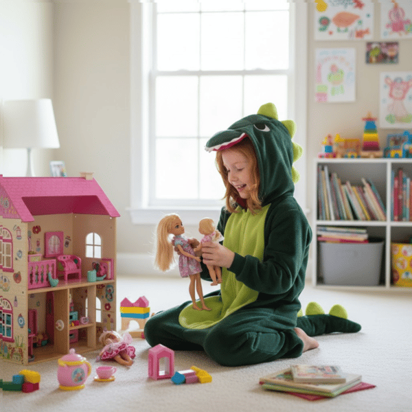 Barnens kigurumi-pyjamas med dinosaurier i ett stycke för Sankt Andreas dag, 146-152 Barnens dinosauriepyjamas i ett stycke - 98-104