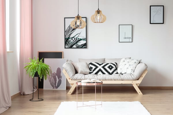 Hængende lampe, loftslysekrone, træ, LED lampeskærm