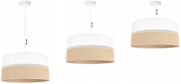 HÆNGELAMPE, LOFTKRONE, LAMPESKÆRM 45 CM, HVID