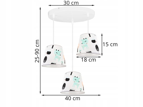 Lofthængende lampe til børn, Bambi lampeskærm