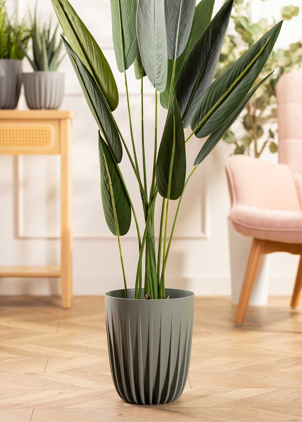 Avskalad återvinningsblomkruka grågrön