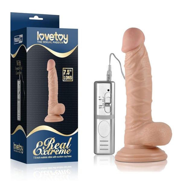 Lovetoy dildo REAL EXTREME 7,5" med vibration