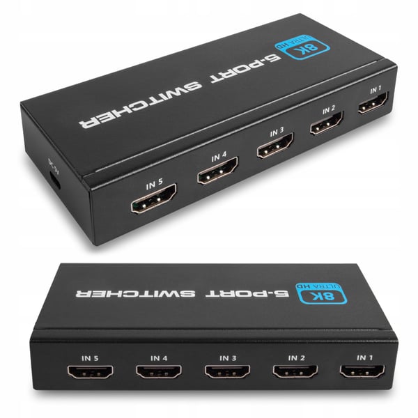 SWITCH HDMI 2.1 5x1 SWITCH SPLITTER 8K 4K 120HZ 240HZ HDR10 PAWONIK