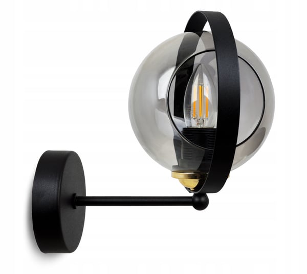 MODERNE GLAS VÆGLAMPE MED GRAFITRING